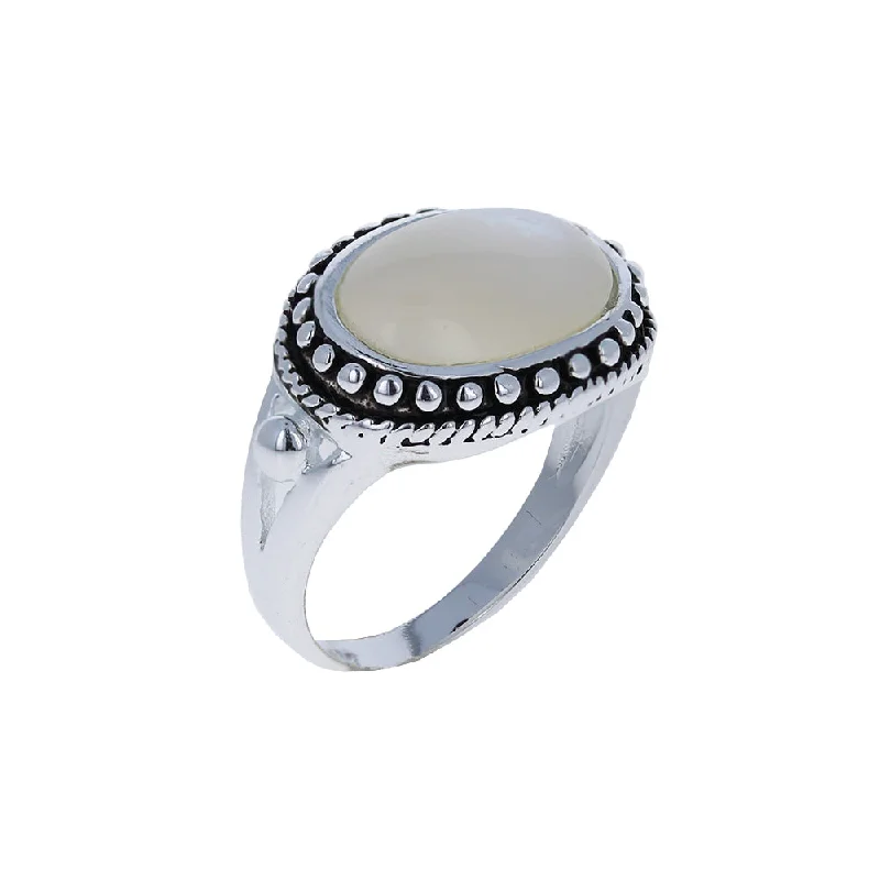 diamond rings for women -French Bead and Pearl Ring