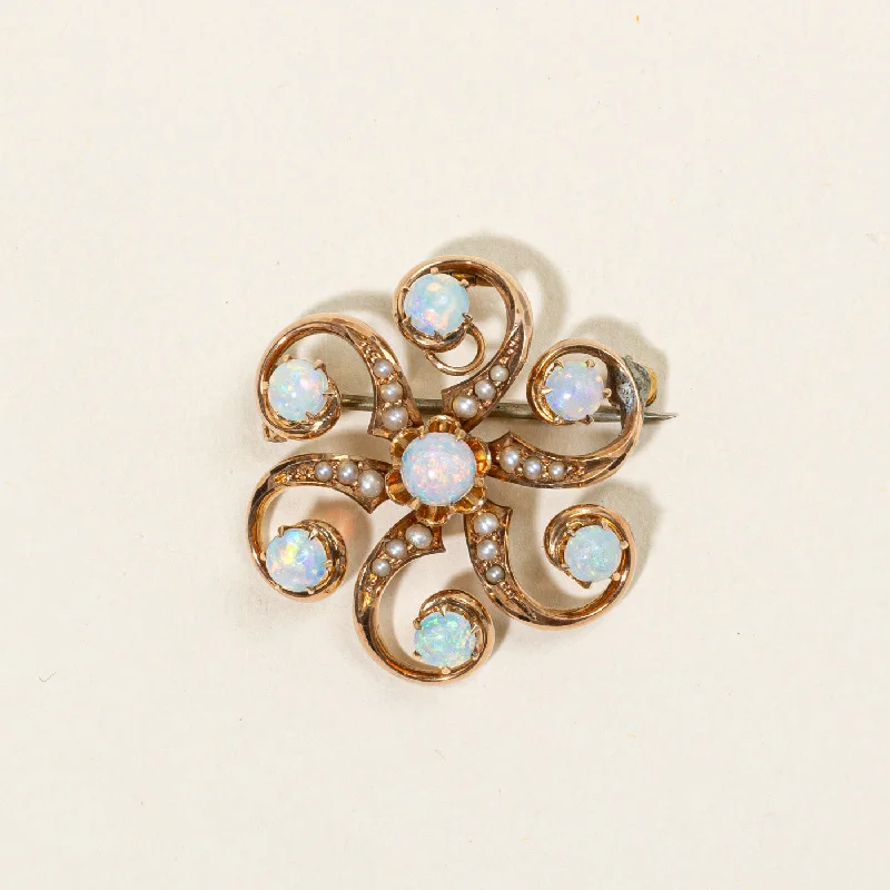 Opal & Seed Pearl Modified Brooch & Pendant | 1.00ctw |