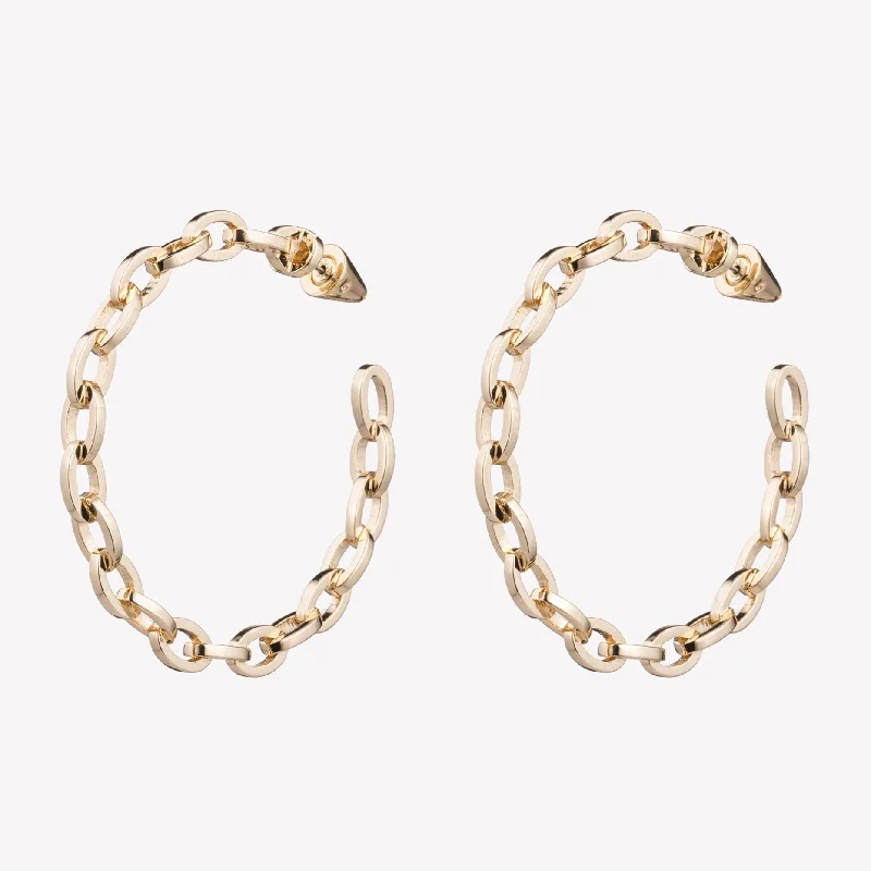 chic hoop earrings for women -ELLIPSE LINK HOOPS