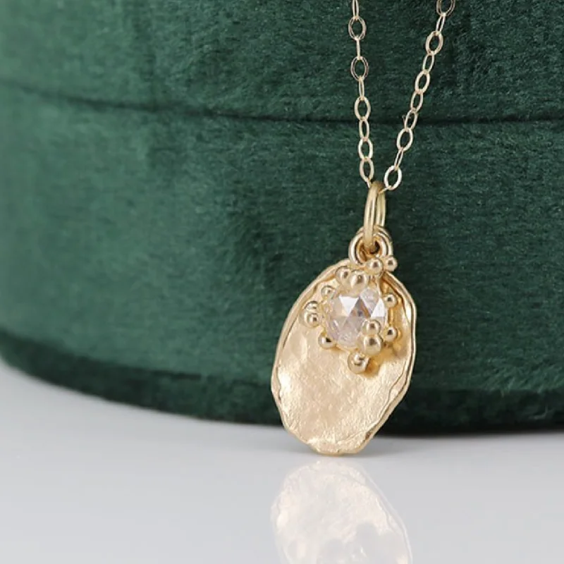 dainty gold necklaces for women -Layered Rose-Cut Diamond Pendant Necklace