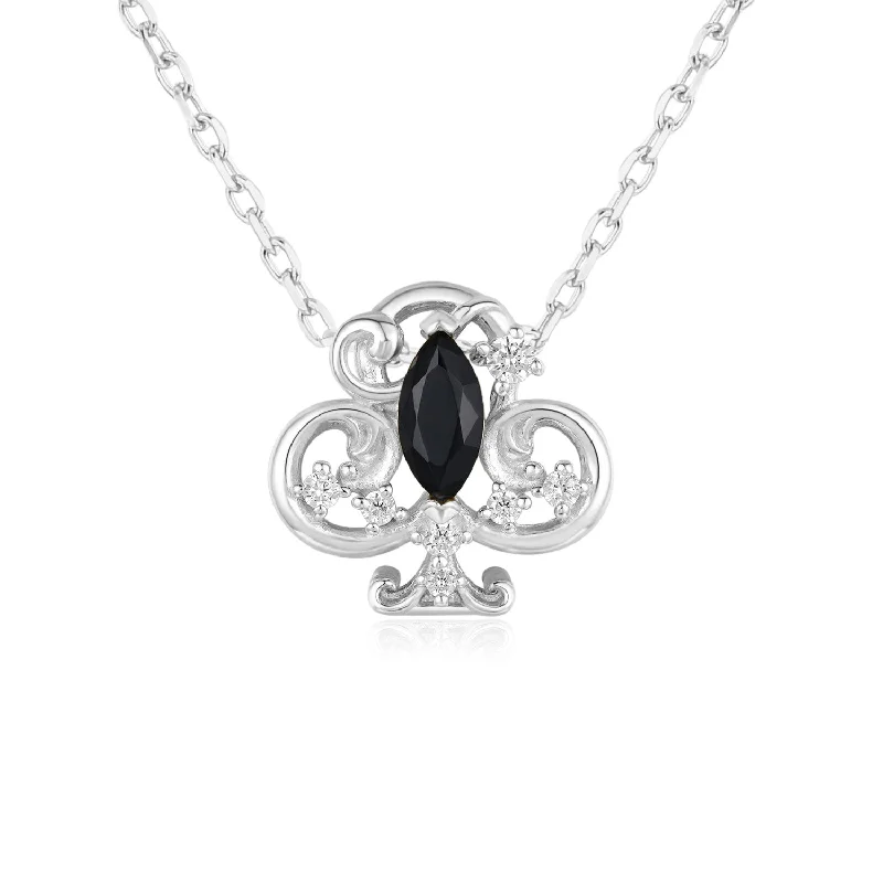 layered necklaces for women -Clover Club Black Onyx Necklace