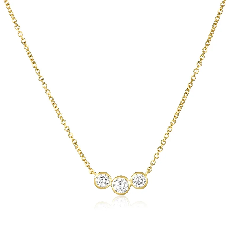 modern gemstone necklaces for women -3 Diamond Bubble Necklace