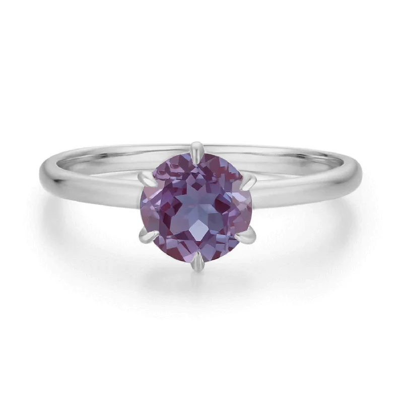 handmade necklaces for women -One Love Round Alexandrite Ring