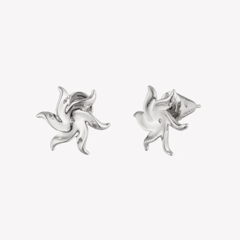 fashion earrings for women -SMALL POINSETTIA STUD EARRINGS