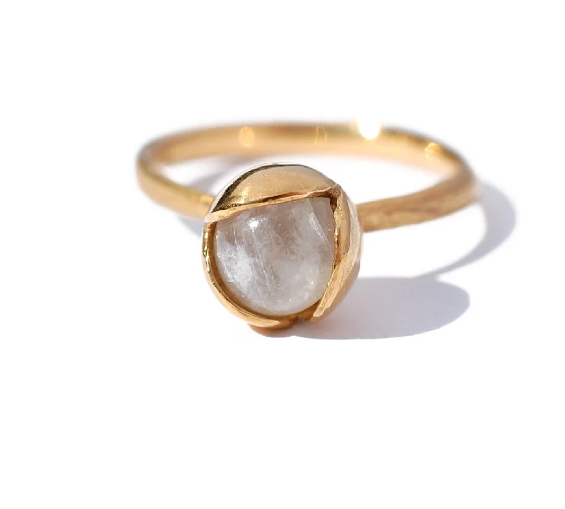 big statement rings -04. Bud Floret Ring Moonstone