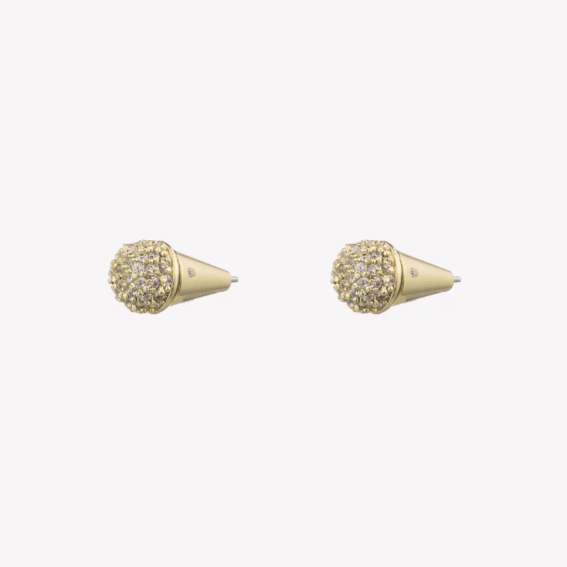 pearl stud earrings for women -PAVÉ DOME STUD EARRINGS