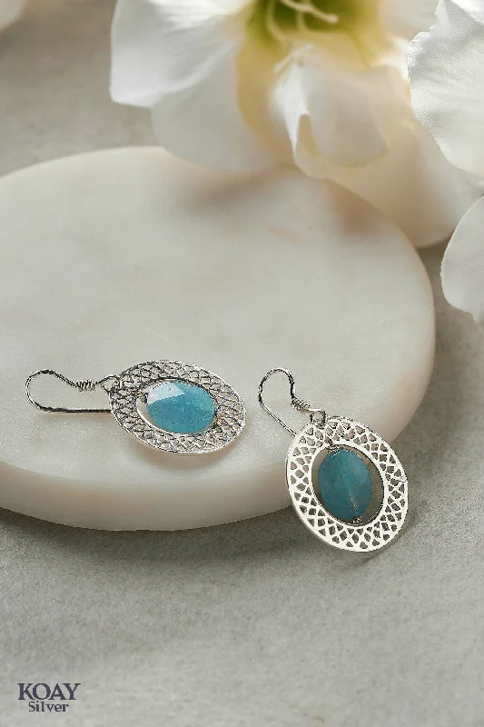 simple hoop earrings for women -Blue Ring Earrings