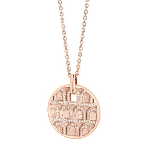 stunning necklaces for women -L'Arc de DAVIDOR Pendant GM, 18k Rose Gold with Satin Finish and Palais Diamonds