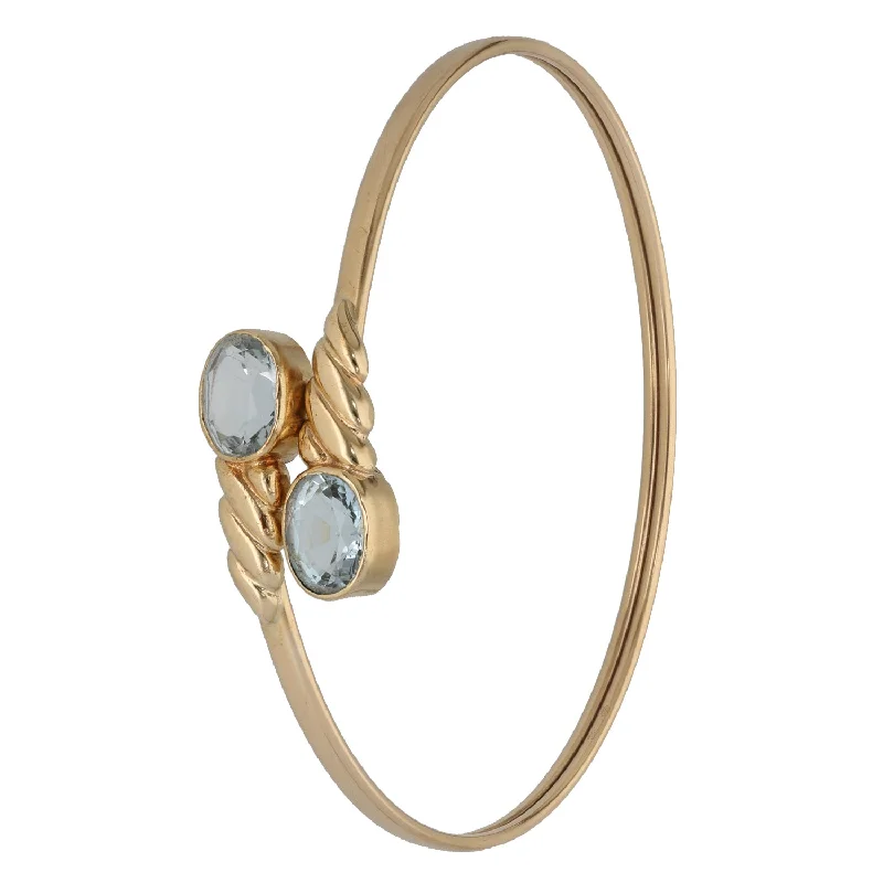 casual bangles for women -9ct Gold Topaz Bangle