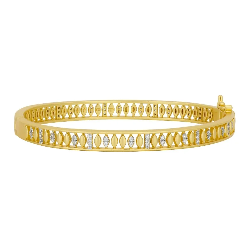 romantic bracelets for women -Armor of Pavé Hinge Bangle