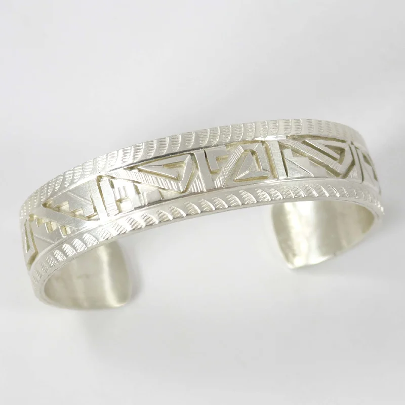 boho bracelets for women -Silver Overlay Cuff