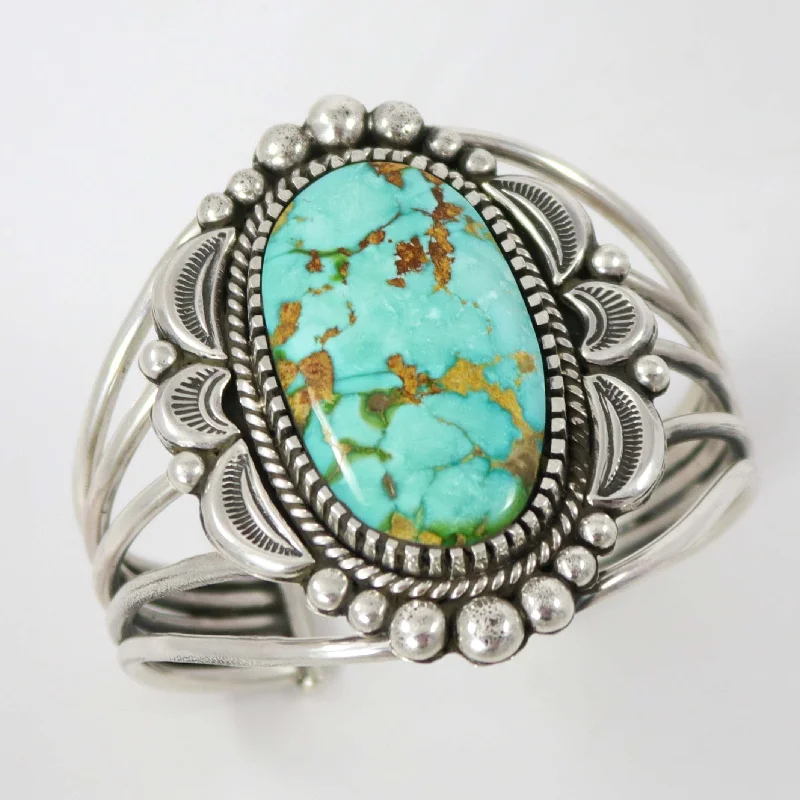 statement bangles for women -Sonoran Gold Turquoise Cuff