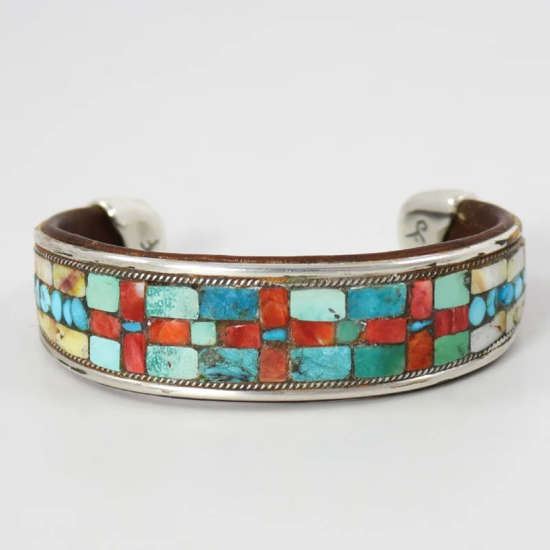 adjustable bracelets for women -Inlay Cuff