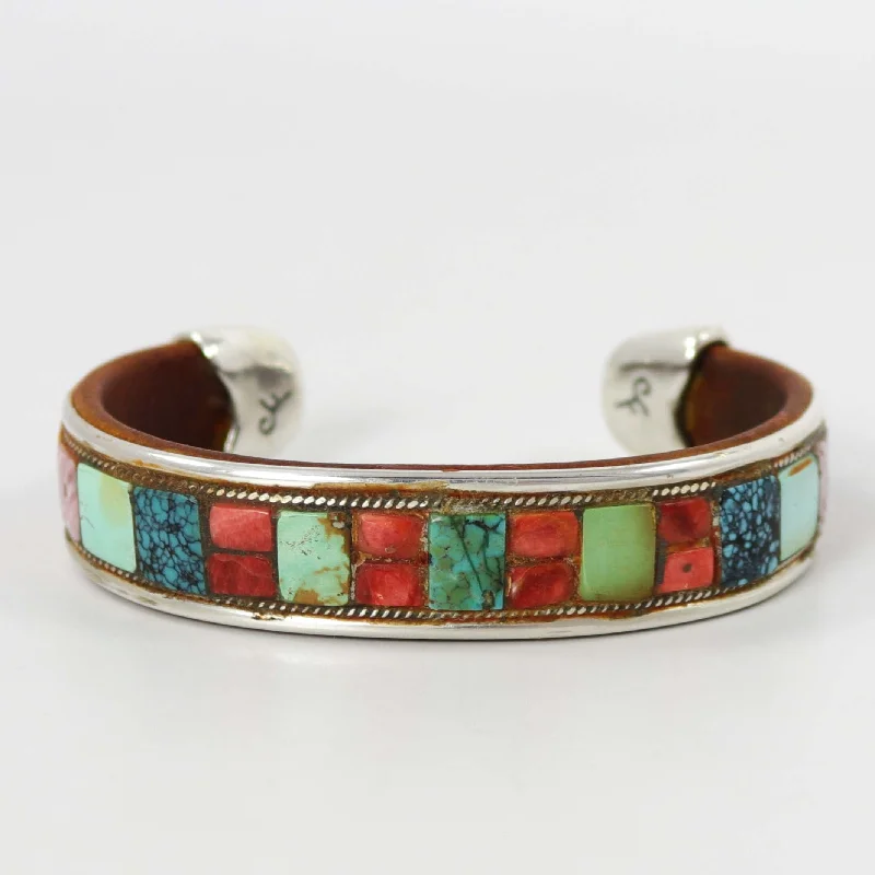 engraved bracelets for women -Inlay Cuff