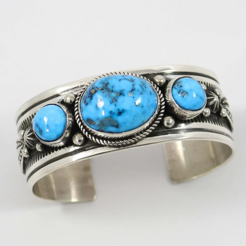 silver bangle sets for women -Kingman Turquoise Cuff