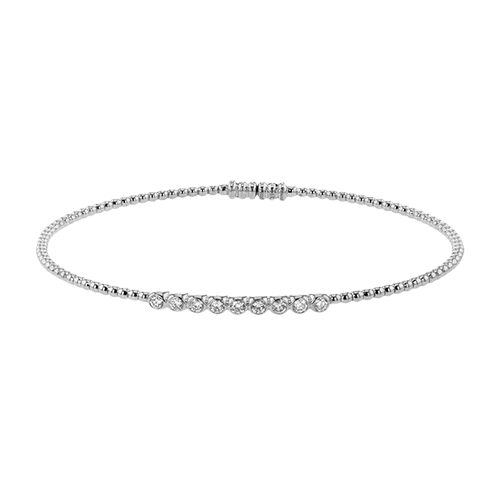 fashion bracelets for women -Bangle in 18k Gold with Diamonds