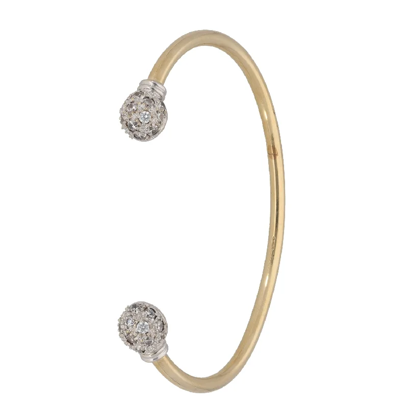 diamond tennis bracelets -9ct Gold Cubic Zirconia Torque Bangle