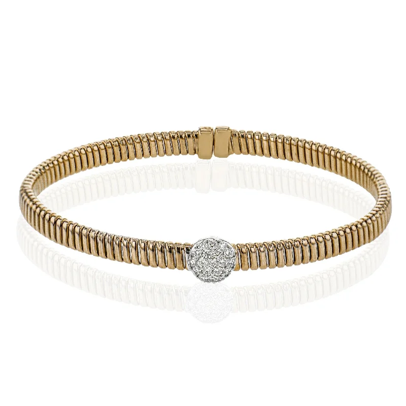 crystal bangles for women -Bangle in 18k Gold with Diamonds