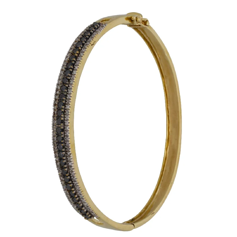 fashion bangles for women -9ct Gold 1.00ct Diamond Hinged/Clasp Bangle